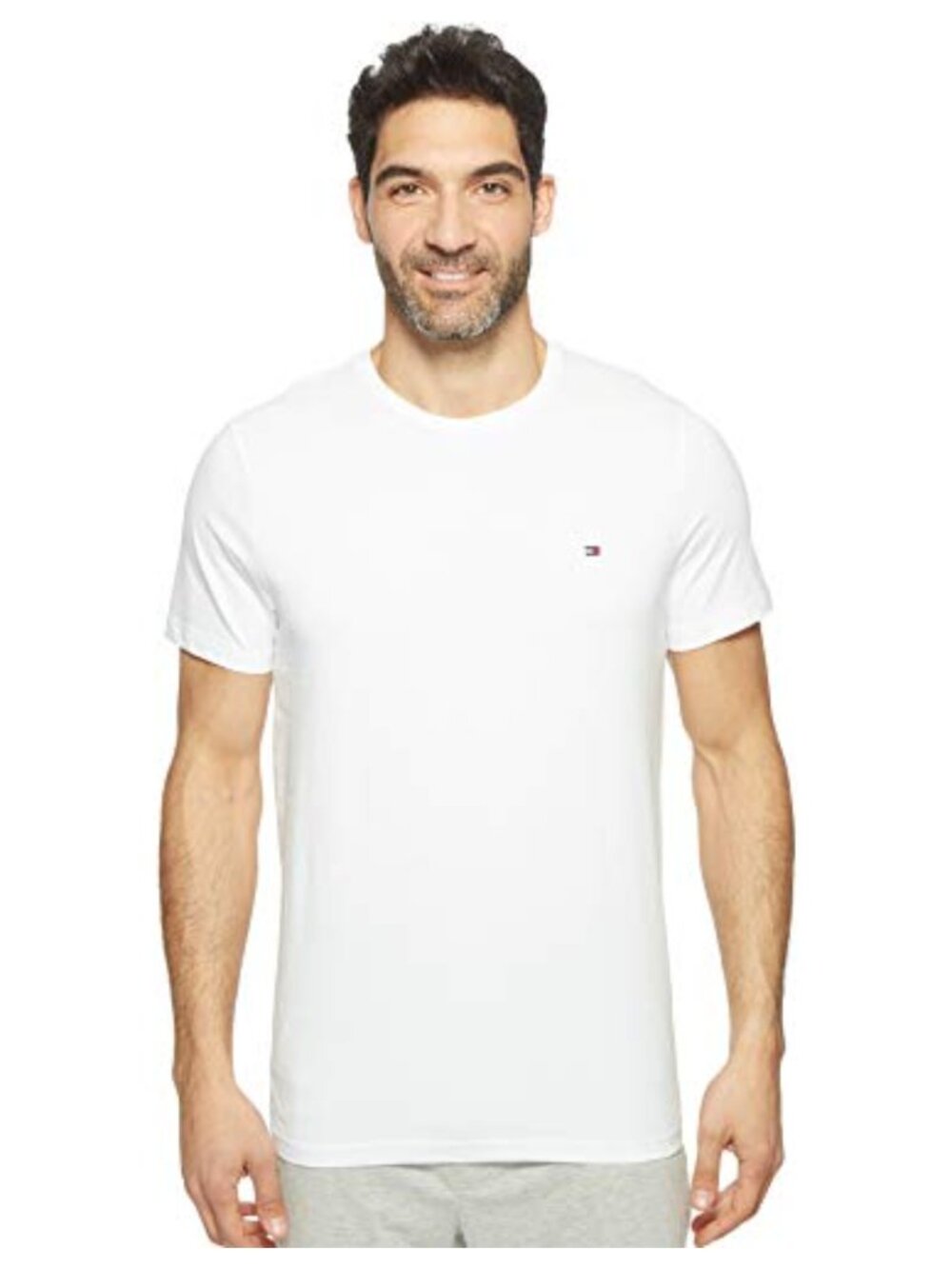 Mens Short Sleeve Crew Neck Flag T-Shirt Pajama Top Classic Fit